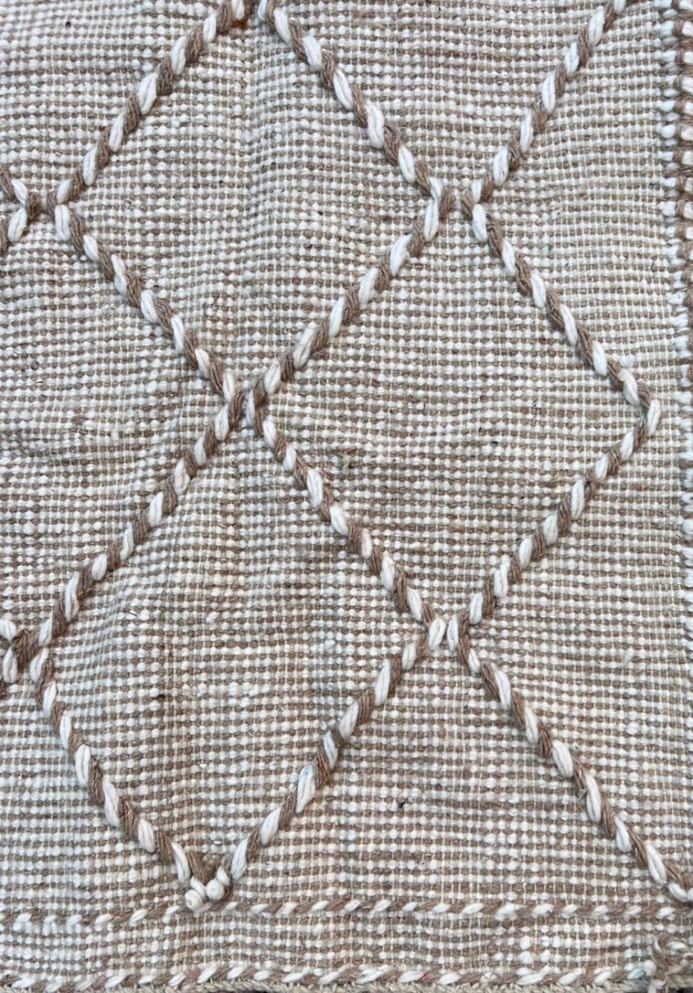 Handwoven Kilim Runner  - Beige 260cm x 72cm
